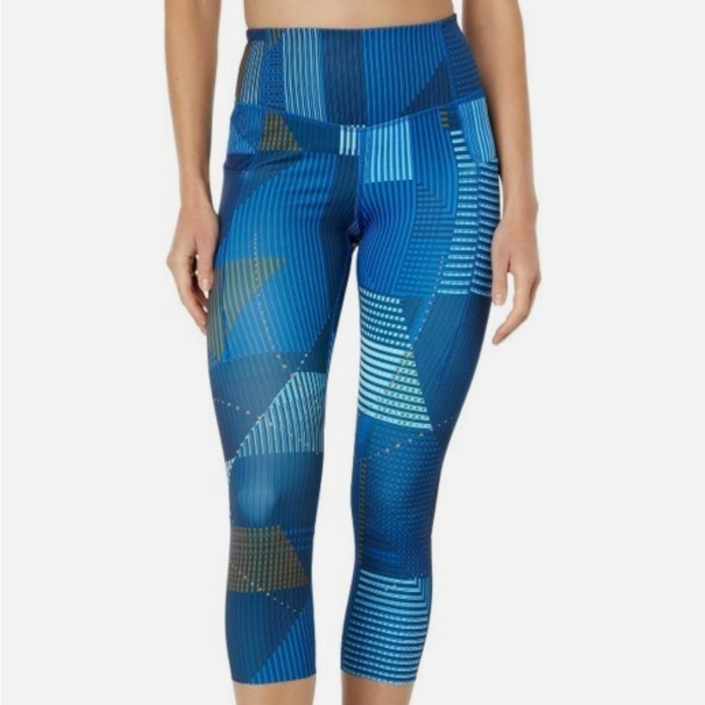 Brooks method 7/8 Blue athletic Leggings crop tight size small